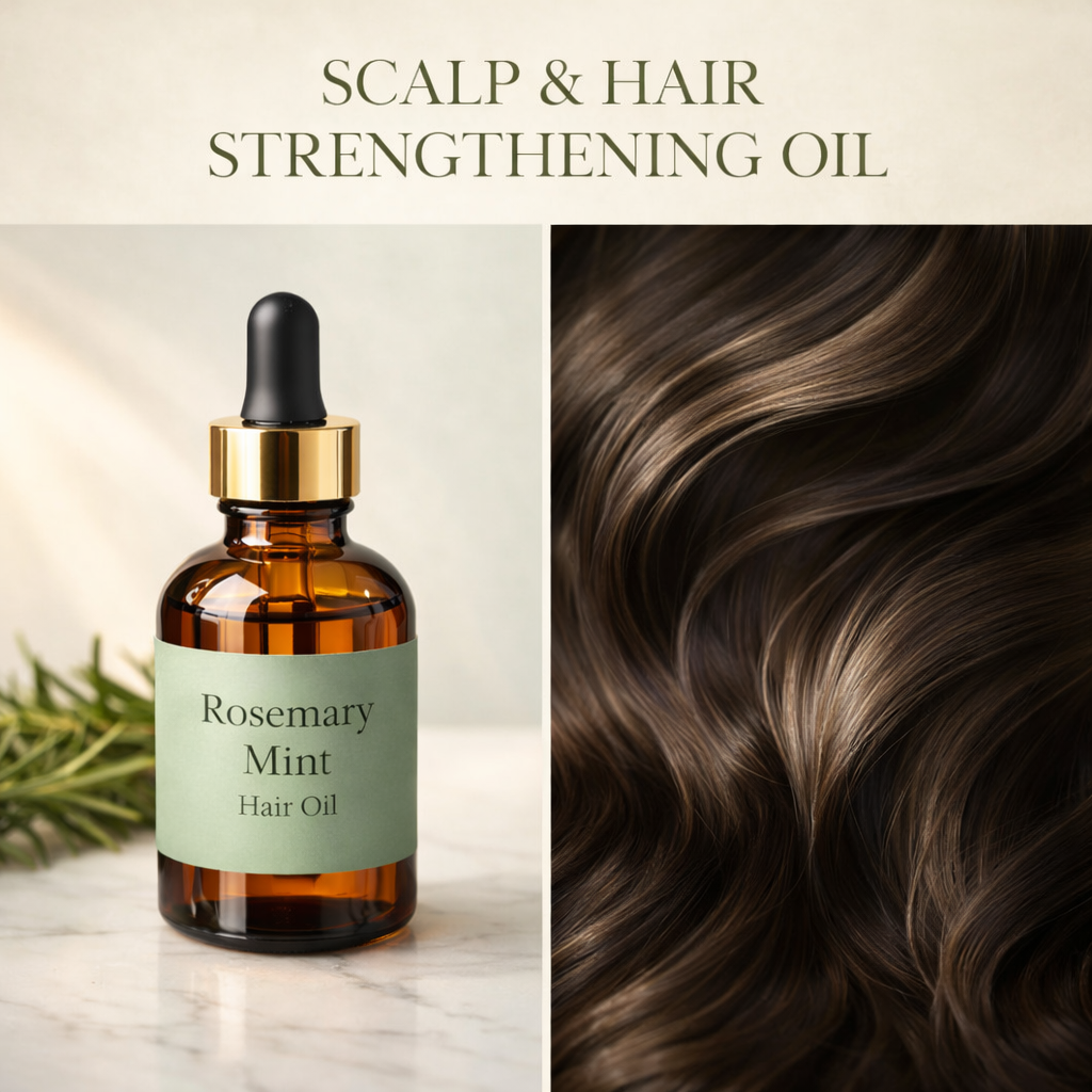 Rosemary Mint Scalp & Hair Strengthening Oil - Natural Hair Growth Serum
