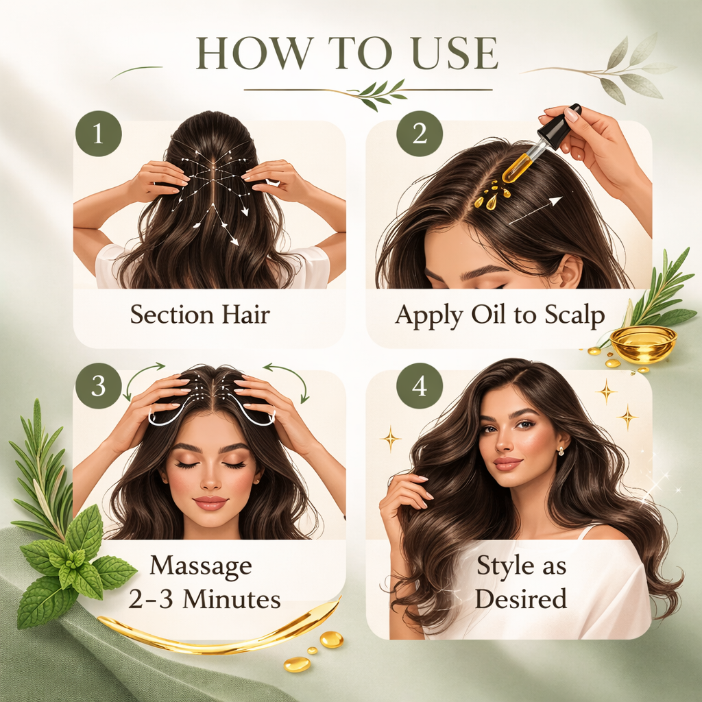 Rosemary Mint Scalp & Hair Strengthening Oil - Natural Hair Growth Serum