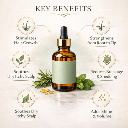 Rosemary Mint Scalp & Hair Strengthening Oil - Natural Hair Growth Serum