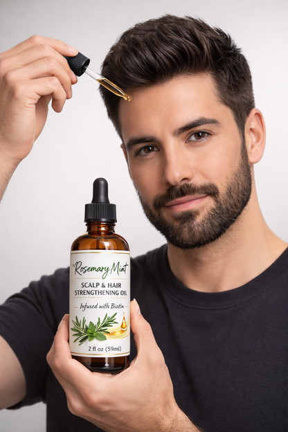 Rosemary Mint Scalp & Hair Strengthening Oil - Natural Hair Growth Serum