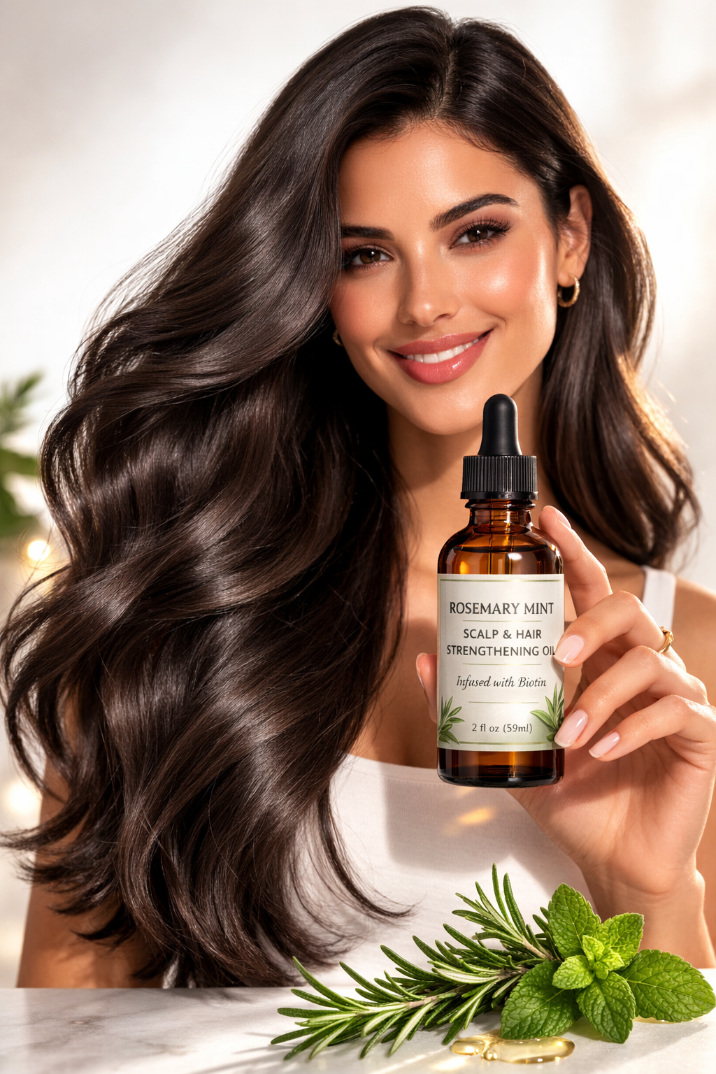 Rosemary Mint Scalp & Hair Strengthening Oil - Natural Hair Growth Serum